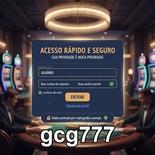 Tela de login do gcg777 com acesso rápido e seguro.
