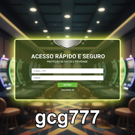 Tela de login do aplicativo gcg777 com acesso seguro.