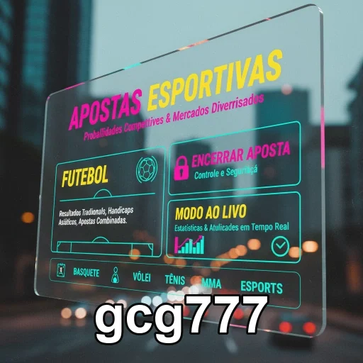 Interface do aplicativo gcg777 mostrando apostas esportivas.