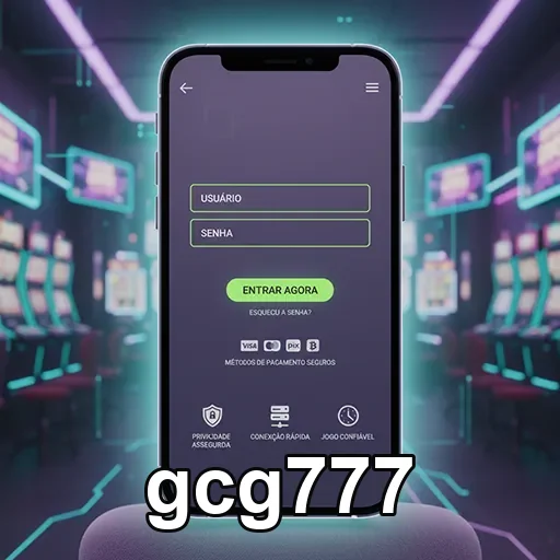 Tela do gcg777 para login com foco em serviços VIP.