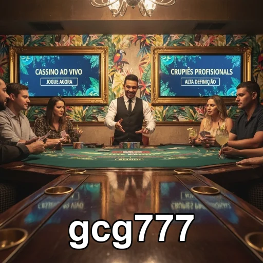 Jogadores interagem com crupiês no cassino vivo do gcg777.
