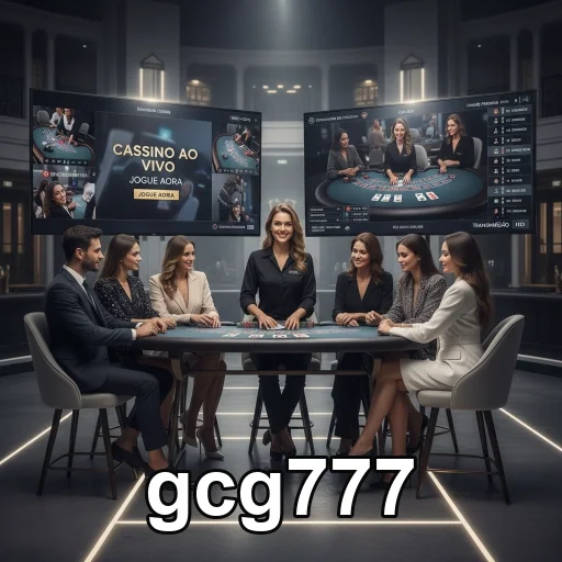 Interface do cassino ao vivo do gcg777 com dealers interagindo.