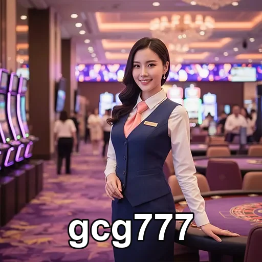 Atendente VIP do gcg777 em cassino com slot games.