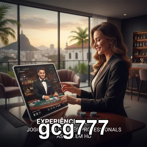 Jogadora usando dispositivo mobile no gcg777 com acesso VIP.