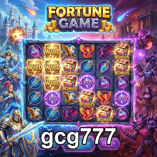 Tela do jogo Fortune Game na plataforma gcg777 mostrando símbolos de bônus.