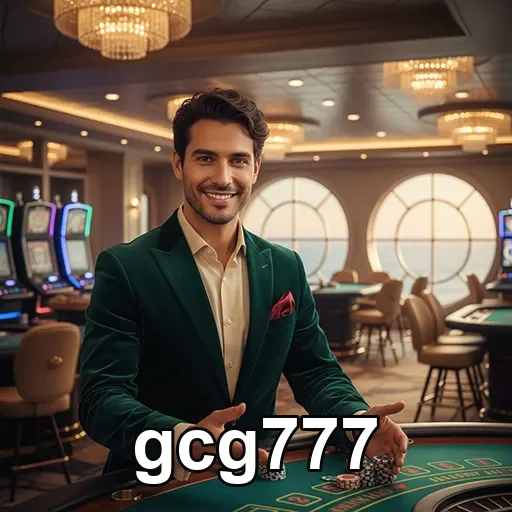 Jogador VIP no gcg777 sorrindo em ambiente de cassino.