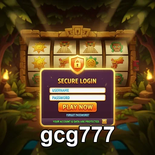 Tela de login seguro do gcg777 com recursos visuais atraentes.