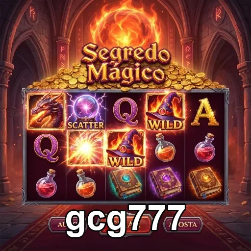 Slot 'Segredo Mágico' no gcg777 com símbolos e efeitos visuais.
