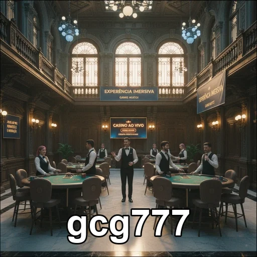 Ambiente luxuoso do gcg777 com dealers em cassino ao vivo.