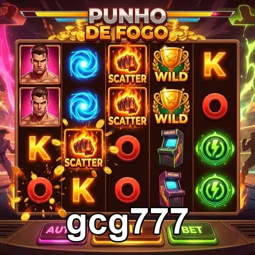 Slot 'Punho de Fogo' no gcg777 com símbolos vibrantes.
