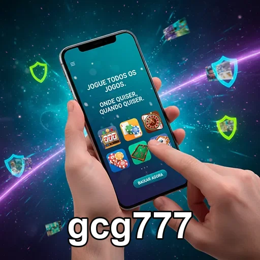 Interface de slot games do gcg777 em dispositivo móvel.