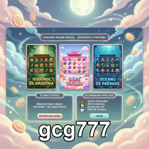 Interface de bônus de slot games no gcg777 com diversas opções.
