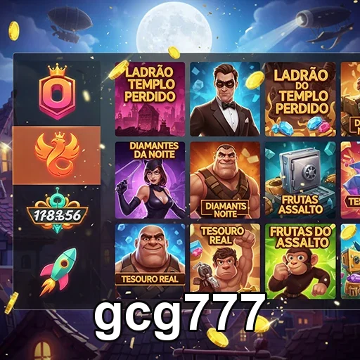 Exibição de diferentes slots disponíveis no gcg777.